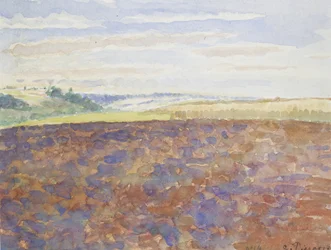 Studio di un paesaggio con un campo arato, Eragny-sur-Epte, c. 1886 - 1890